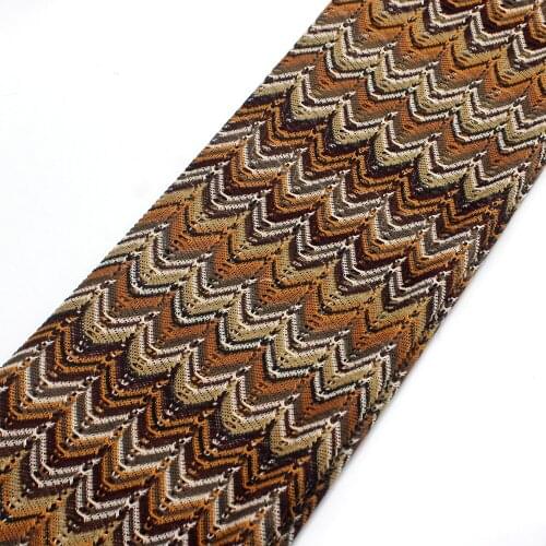 Zig Zag Knitting Lace Fabrics 1 Meter Brown Wave Striped Crochet Dress Skirt Lace Knitting Mesh Fashion Fabrics 150CM Wide