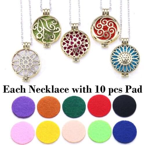 Aromatherapy Jewelry Locket Necklace Tree of Life Necklace Essential Oil Diffuser Perfume Aroma Diffuser Necklace Christmas Gift
