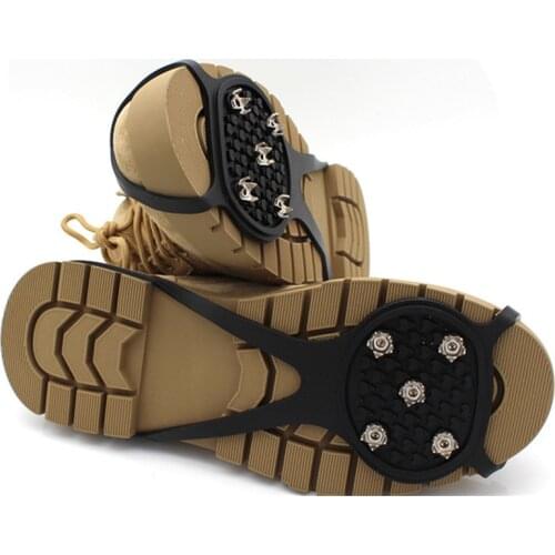 Women Men Crampons Ice Gripper 5 Teeth Ice Gripper for Shoes Spike Grips Cleats for Snow Studs Anti-slip Climbing Hiking Covers