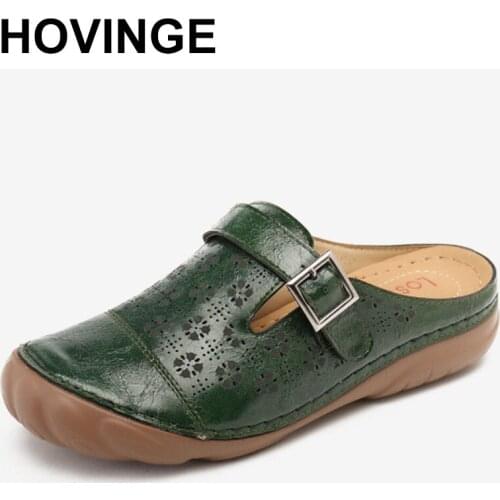 HOVINGEWoman Sandals Platform Wedge Shoes Summer Retro Buckle Hollow Embroidery Ladies Shoes Casual Ladies Shoes Sewing Slippers