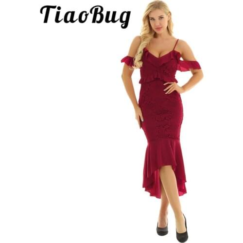 Women Bridesmaid Mermaid Dresses Sweetheart V-neck Sleeveless Wedding Party Dress Elegant Maxi Long Floral Lace Dress for Women