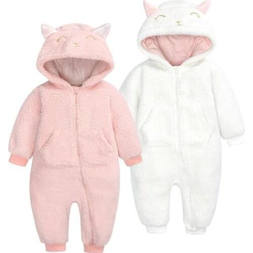 Winter Baby Girls Clothes 2020 Winter Warm Newborn Clothes Baby Rompers Baby Boys Jumpsuit Hooded Infant Clothing Overalls