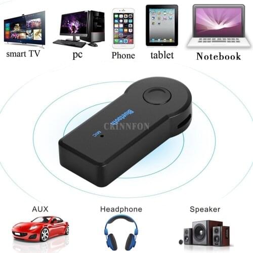 100% High Quality 50Pcs 3.5mm Wireless Bluetooth Car Kit AUX Audio Music Receiver Adapter Handsfree With Mic