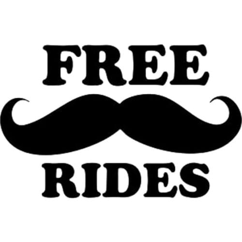 11.5CM*7.1CM Free Mustache Rides Sticker JDM Sticker Turbo Sti Wrx Awd Racing Car Stickers And Decals Black Sliver C8-0946