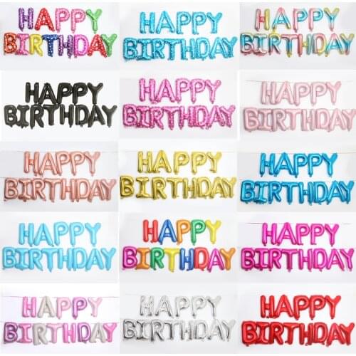 16inch Globos Happy Birthday Balloons Party Supplies Decoration Foil Letter Anniversaire adult kids Rose Gold Ballons Set