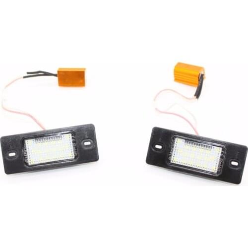 2x Error Free 18 LED License Number Plate Lamps Car Light Bulb for Porsche Cayenne for VW Touareg Tiguan Golf 5 touring Passat