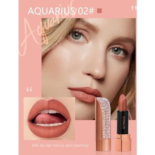 3Pcs/SetO.TWO.O Matte Moist Lipstick Pigment Lip Make up Waterproof Velvet Sexy Red Nude Woman Lipstick Batom Cosmetics