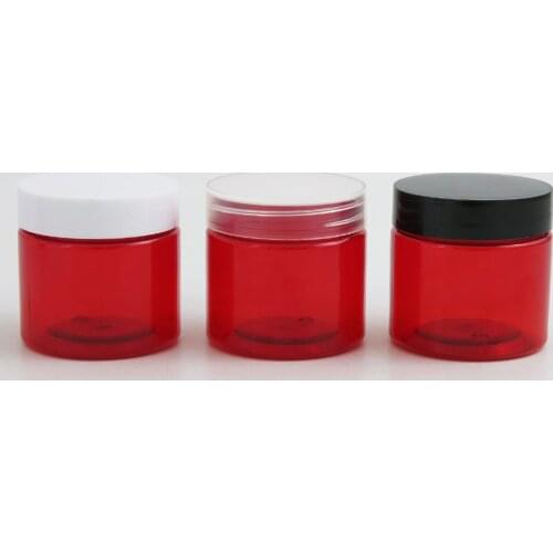 30pcs 2 Oz Round Leak Proof Red Plastic Container Jars with Lids 60g for Travel Storage Makeup Cosmetic Lotion Scrubs Cream