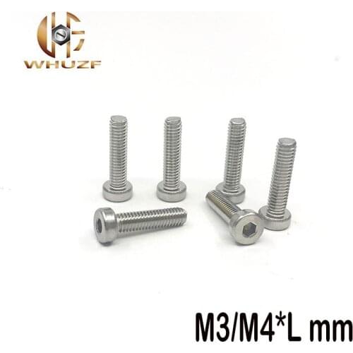 40pcs M3/M4 *L DIN7984 304 stainless steel hex socket thin head cap model auto diy screw