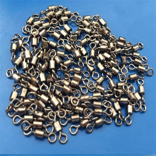 50Pcs #2-#10 Ball Bearing Swivel Solid Rings Fishing Connector Fishing Hooks