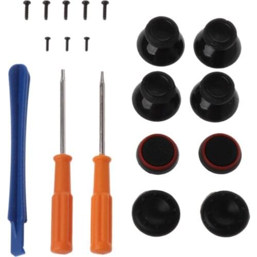 Joystick Analog Stick Module Arcade Thumbsticks Grip Gel Screwdrivers Tool Set Replacement Kits Black for Controller Repair Part
