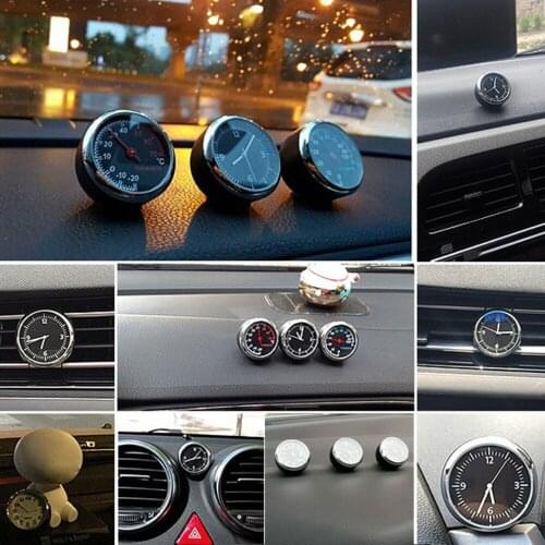 Round Shape Car Automobile Digital Clock Auto Watch/Thermometer/Hygrometer Car Interior Decoration Ornament Car Styling