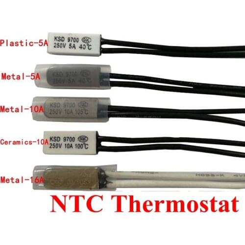 10pcs Thermostat 10C-240C KSD9700 125C 135C 140C 150C 120C Bimetal Disc Temperature Switch Thermal Protector degree centigrade
