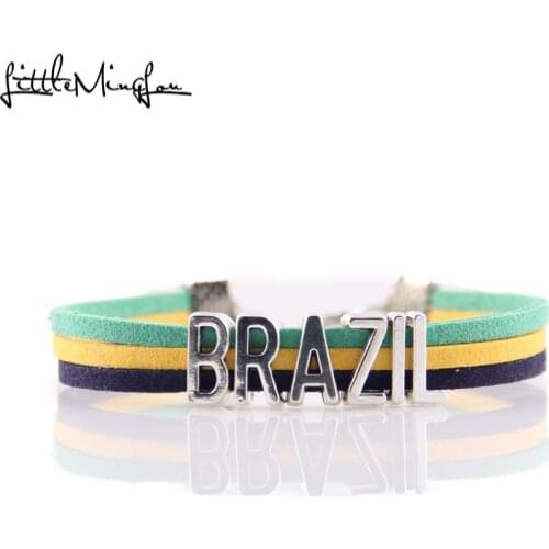 Little MingLou Infinity love BRAZIL Bracelet heart Charm bracelets & bangles for Women men leather braid suede country jewelry