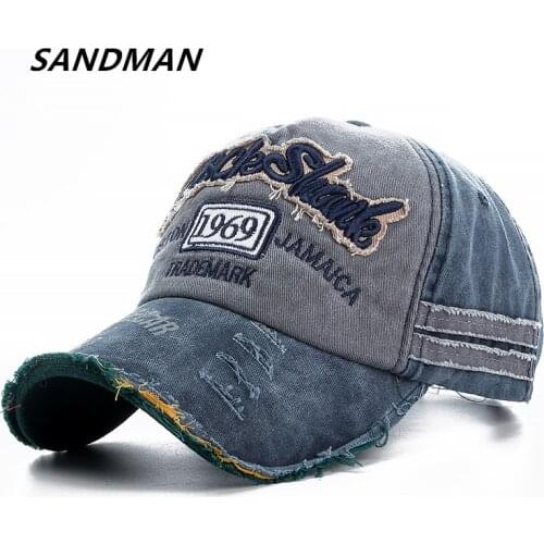 SANDMAN Brand Wash Cotton Cap For Men Women Gorras Snapback Caps Rock Shark Baseball Caps Casquette Dad Hat Outdoors Cap