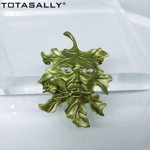 TOTASALLY New Arrival Brooch Pins Fashion Vintage Green Plant Pins Human/ Maple Flower/Blueberry Brooch for Coats Gifts dropship