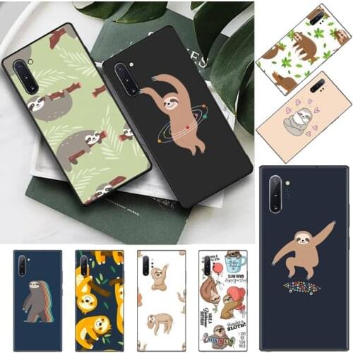 Cute sloth Phone Case For Samsung Galaxy S8 S9 S10 Plus S10E Note 3 4 5 6 7 8 9 10 Pro Lite cover