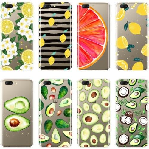 TPU Phone Case Silicone For One Plus 3 3T 5 5T 6 6T Avocado Lemon Orange Flower Fruit Soft Back Cover For OnePlus 3 3T 5 5T 6 6T