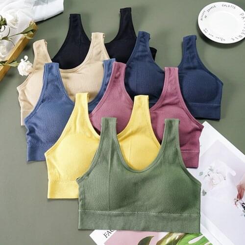 Women Tank Top Sexy Crop Tops Camisole Massage Pad Underwear Female Crop Top Backless Sleeveless Intimate Lingerie Femme Cami