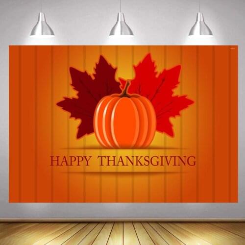 Thanksgivein Photo Backdrop Custom Fall Pumpkin Turkey Happy Birthday Party Decoration Photography Backgrounds Banner