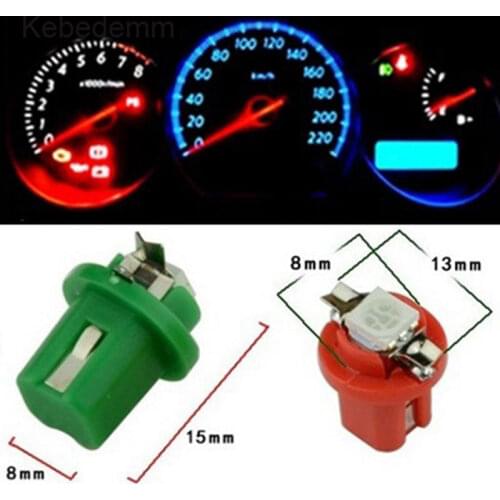 Kebedemm 10pcs Instrument lights Car Gauge colorful B8.5D 509T B8.5 5050 Led 1 SMD T5 Lamp Dash Bulb Dashboard instrument Light