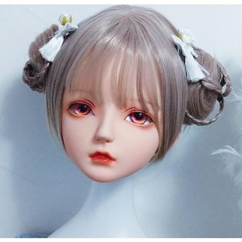 KM421) Top Quality Handmade Female Girl Resin Half Head Cosplay Japanese Role Play BJD Kigurumi Mask Crossdresser Doll