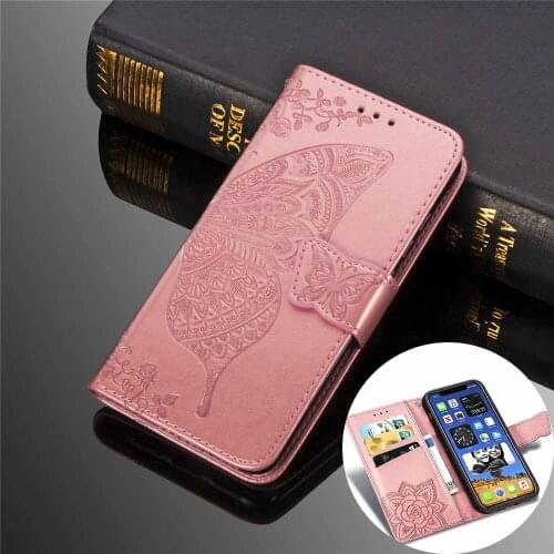 Butterfly Flower Leather Wallet Case For iPhone 12 Mini 11 Pro XS Max XR X SE 8 7 6 6S Plus iPhone12 Cases Flip Phone Bag Cover