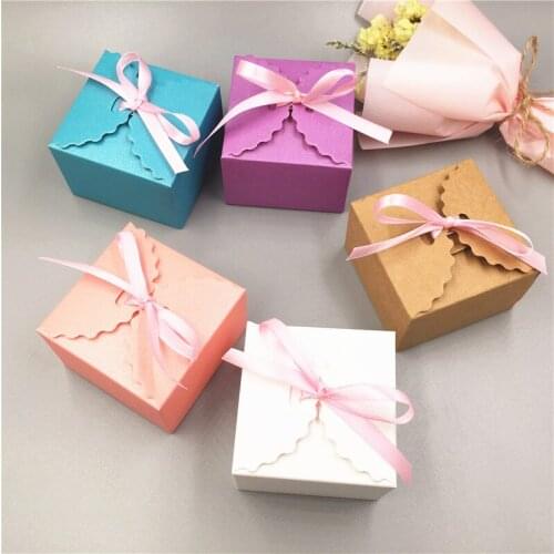 Colorful Boxes With Various Free Ribbons for Jewelry/ Weeding Candy/ Charm Gifts Carrying Packaging Beautiful Boxes 30Pcs/Lot