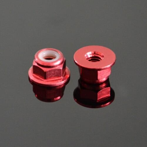 M2 M3 M4 M5 M6 6061 Aluminum alloy nut nylon self-locking flange nuts screw cap "Dark Red" color