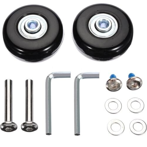 2 Sets Polyurethane Rubber Wheel Metal Luggage Replacement Wheels Repair Kit Hardware Furniture Casters