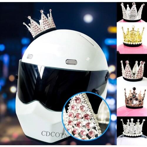 DIY Motorcycle Helmet Crown Rhinestone Motocross Full Face Off Road Helmet Decoration Accessories Stickers Cosplay Car Styling