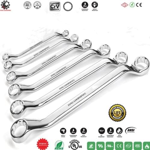 Offset Box Wrench Set,12 Point,Combination Wrenches Open-End Wrenches Chrome Vanadium Steel,Car Motorcycle Repair Hand Tools