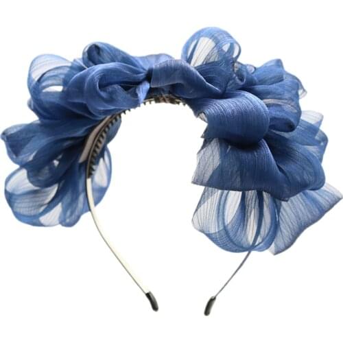 2021 NEW SPRING SUMMER STYLE fashion lace bow full headband girls large bow fashion hairband with teeth