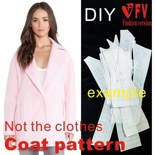 Clothing DIY Overcoat Sewing Pattern Coat Sewing Template Cutting drawing BFY-45