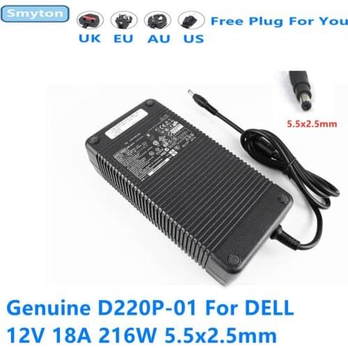 Genuine 12V 18A 5.5x2.5mm AC Power Adapter For DELL D220P-01 ADP-220AB B M8811 DA-2 PE4C-EC060A V3.0 Power Supply Charger