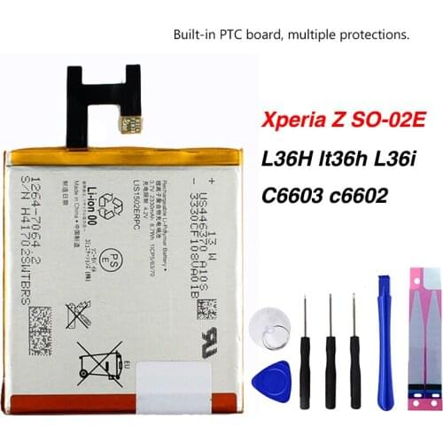 Original L36H Battery for Sony xperia z L36H lt36h L36i SO-02E C6603 c6602 2330mAh