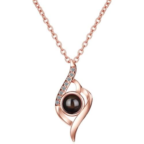 Wing Shaped 925 Sterling Silver Wave Zircon Projection Meaningful Necklaces For Women Gift