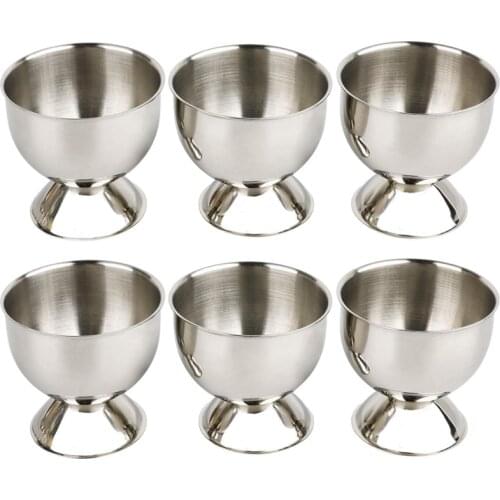 Egg Cup Tray Stainless Steel Soft Boiled Egg Cup Holder Can Be Made Of Small Wine Glasses 6 Sets