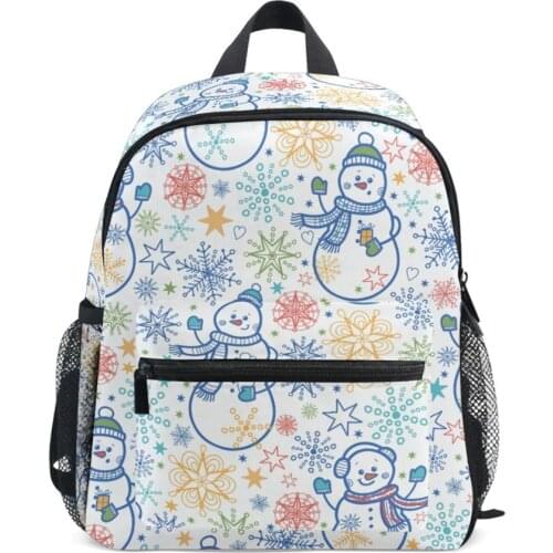 Hot New Children School Bags For Teenagers Girls Large Capacity Snowman Print School Backpack Waterproof Satchel Kids Book Bag