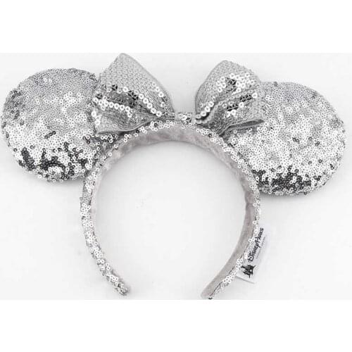 Brand new silver glitter bow ears headband headband party hair accessories adults and children can wear