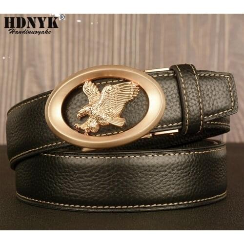 Factory Direct Cowskin Men Belt Fashion Fly Eagle Designer Buckle Belt Genuine Leather Belt for Men Quality Assurance
