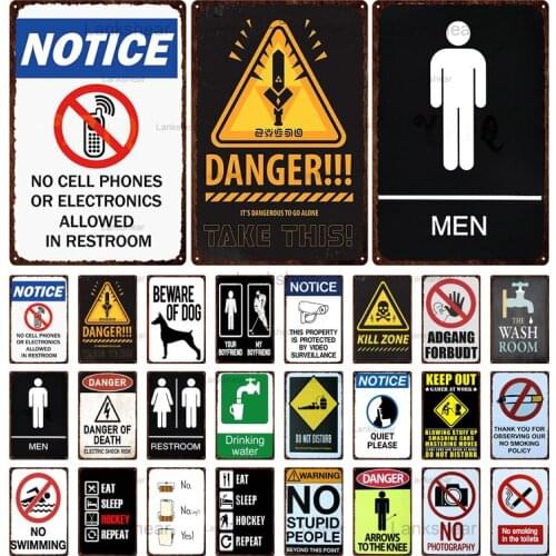 Retro Warning Metal Tin No Smoking No Swimming Quit Please Hockey Vintage Iron Plaque Poster Home Office Wall Art Decor 6Oo-10