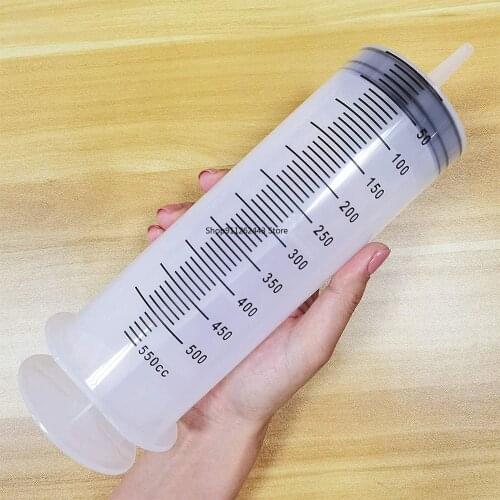 Syringe 500 ml Large Capacity Syringe Reusable Pump Measuring With 1m Tube Feeding Ink Dog accessories supplies dog slow