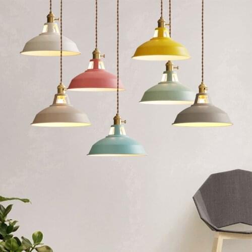 Nordic macarons simple modern restaurant lamp coffee shop clothing store bar counter single head pot lid chandelier lamps