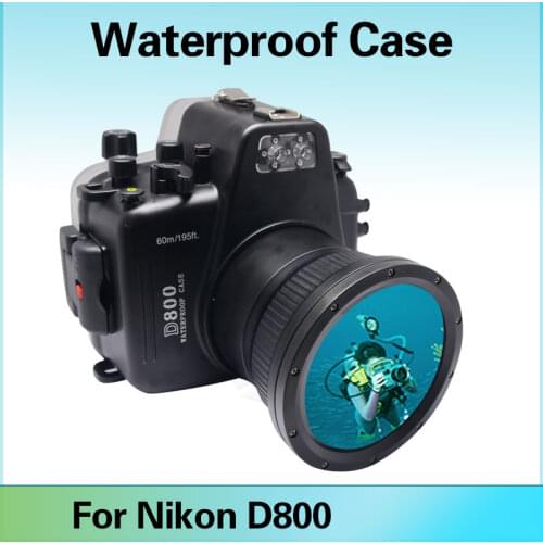 Mcoplus 60M/195ft Camera Underwater Housing Waterproof Case For Nikon D800 with Inbuilt Leak Detection Alarm Buzzer Sensor