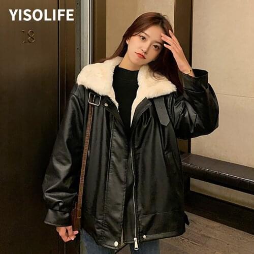 YISOLIFE Womens Winter Leather Jackets