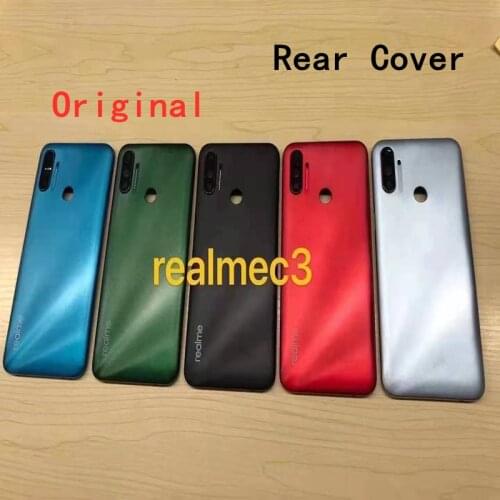 For Realme C3 Back Cover Battery Cover Rear Door Case Panel For Realme C3 Back Cover Housing With Camera Lens