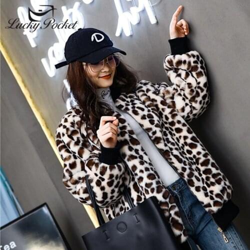Women Winter New Casual Loose Short Leopard Print Jacket Fur Coat Ladies Fashion Keep Warm Plus Size Zipper Plush Coat ZY80