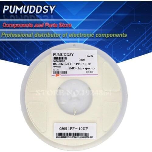 0805 smd capacitor ceramic 100pf 47pf 10pf 10nf 1nf 100nf capacitors kit 0.5pF-47uF 1 reels