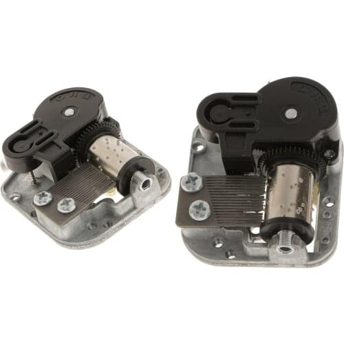 2x Note Musical Movement Mechanism Wind Up Clockwork DIY Music Box Part Replace - B28 Amazing Grace Tune and A17 Swan Lake Tune